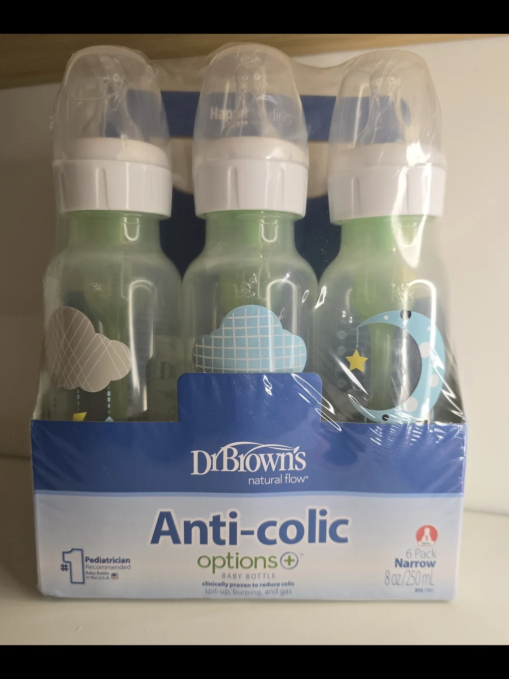 Dr. Brown's Anti-colic Options+ Baby Bottle Set in Green - 6 Pack